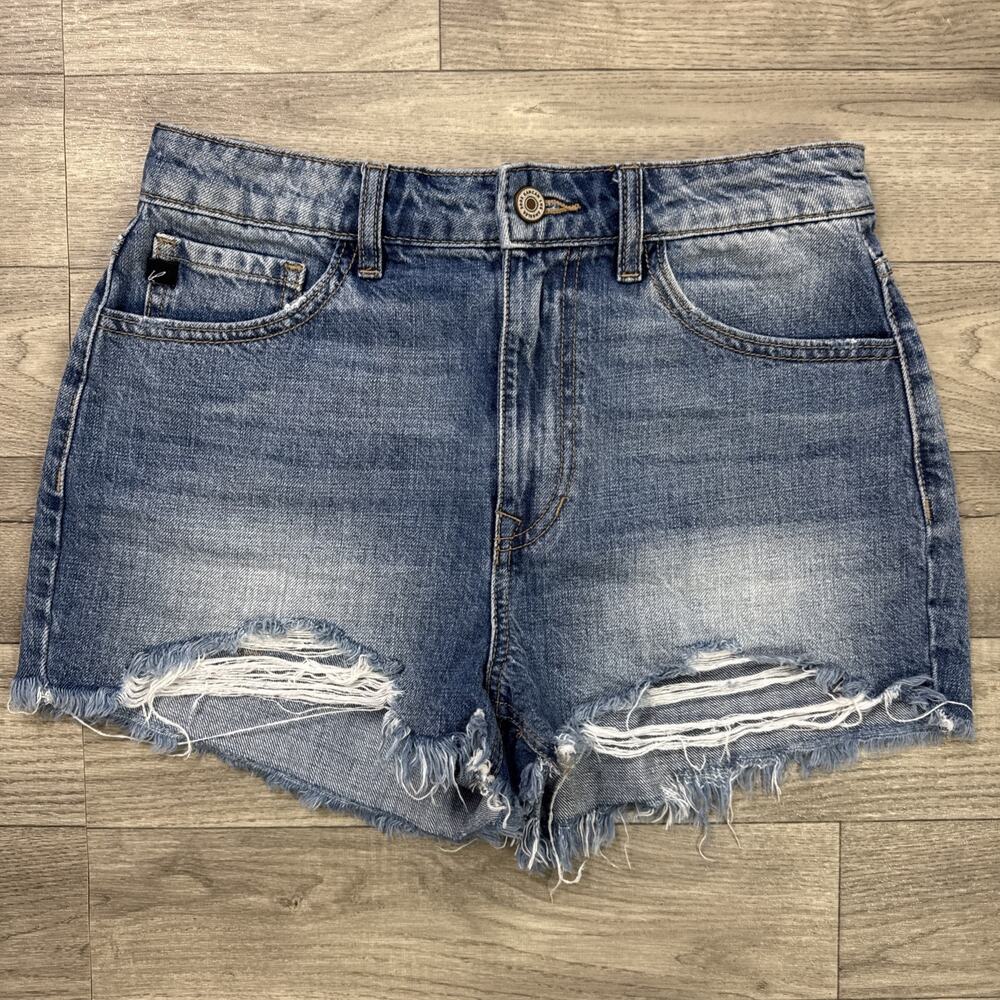 KanCan Murphy Ultra High Rise Jean Shorts Distressed Medium Wash sz 5/26